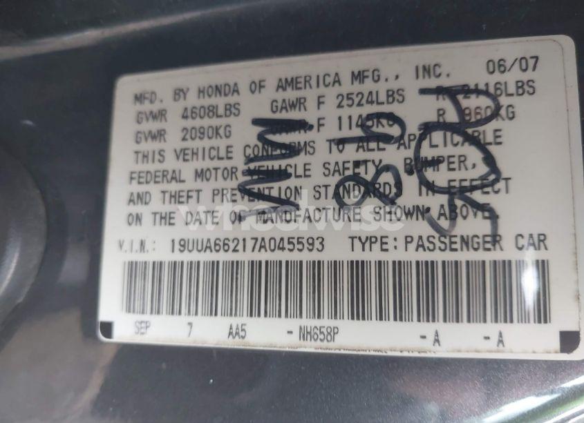 Photo 9 of 2007 Acura Tl 3.2 (VIN 19UUA66217A045593)