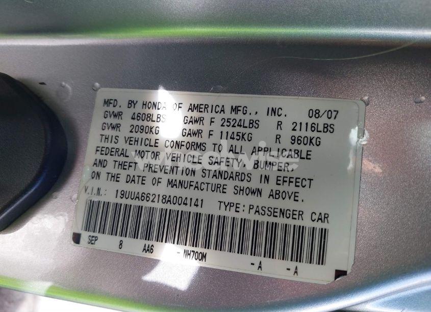 Photo 9 of 2008 Acura Tl 3.2 (VIN 19UUA66218A004141)