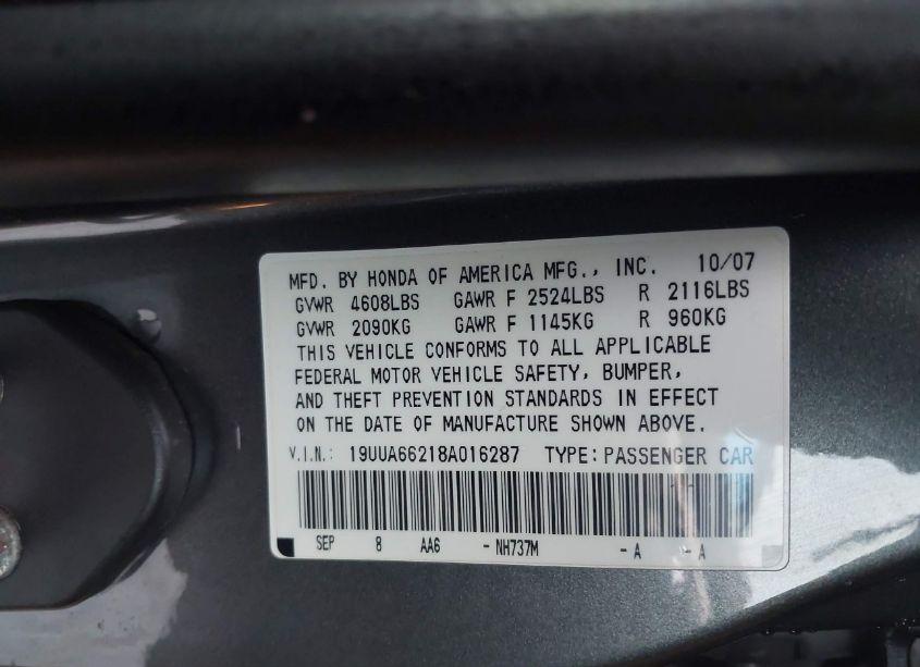 Photo 9 of 2008 Acura Tl 3.2 (VIN 19UUA66218A016287)