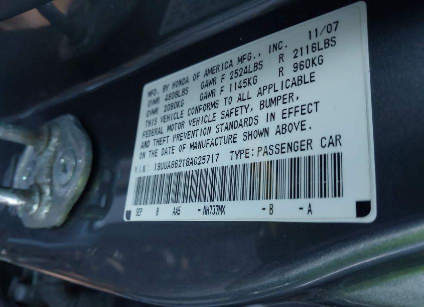 Photo 9 of 2008 Acura Tl 3.2 (VIN 19UUA66218A025717)