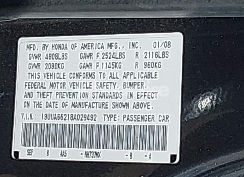 Photo 9 of 2008 Acura Tl 3.2 (VIN 19UUA66218A029492)