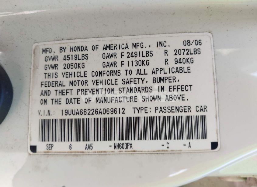 Photo 9 of 2006 Acura Tl (VIN 19UUA66226A069612)