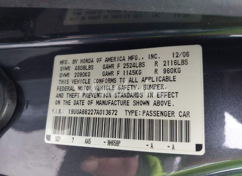 Photo 9 of 2007 Acura Tl 3.2 (VIN 19UUA66227A013672)