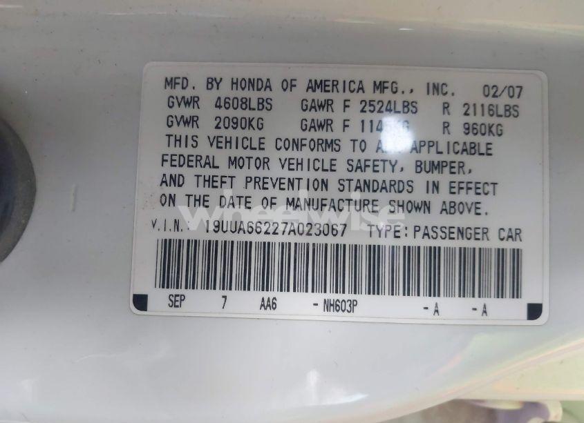Photo 9 of 2007 Acura Tl 3.2 (VIN 19UUA66227A023067)