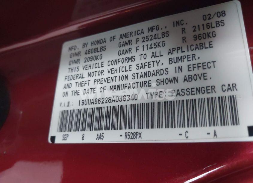 Photo 9 of 2008 Acura Tl 3.2 (VIN 19UUA66228A036340)