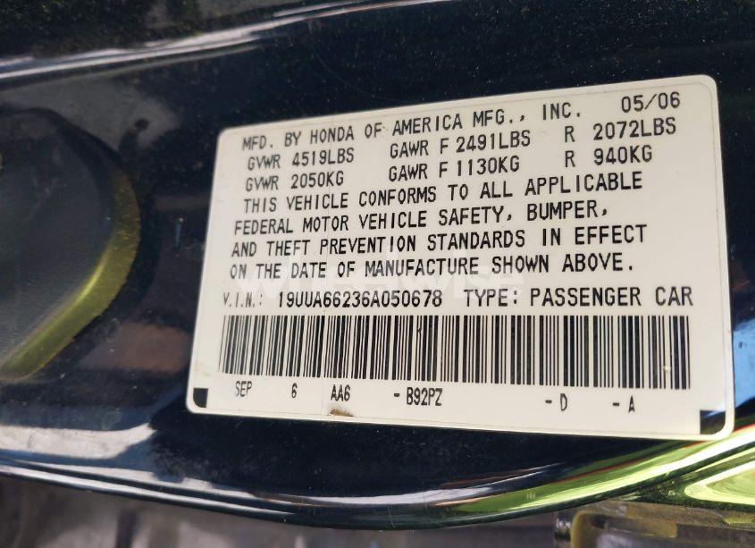 Photo 9 of 2006 Acura Tl (VIN 19UUA66236A050678)