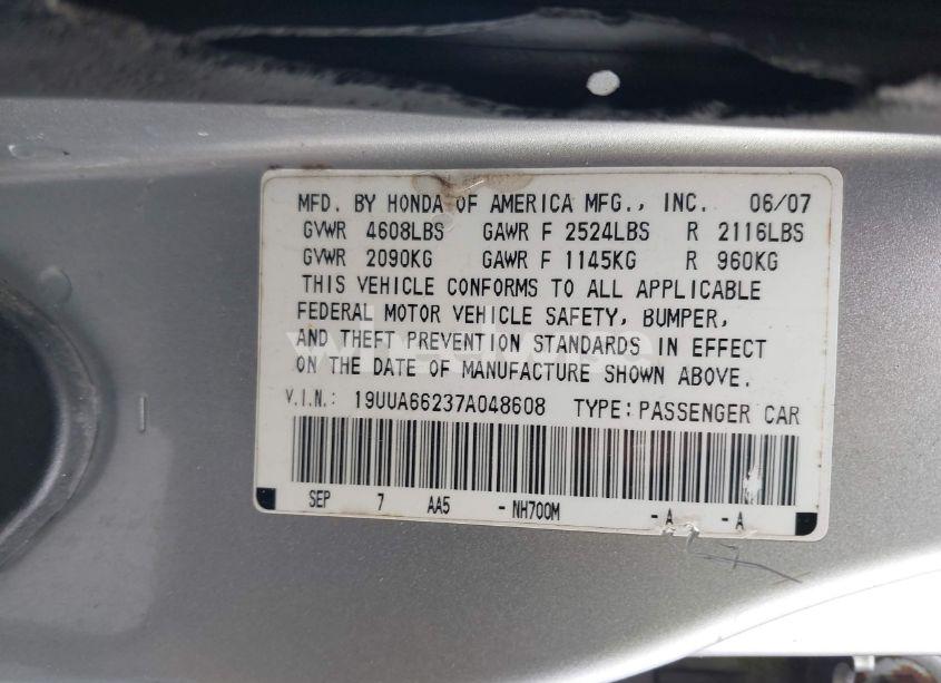 Photo 9 of 2007 Acura Tl 3.2 (VIN 19UUA66237A048608)