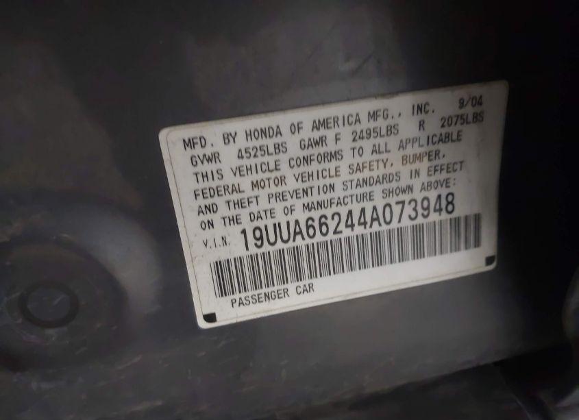 Photo 9 of 2004 Acura Tl (VIN 19UUA66244A073948)