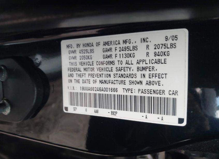 Photo 9 of 2006 Acura Tl (VIN 19UUA66246A001666)