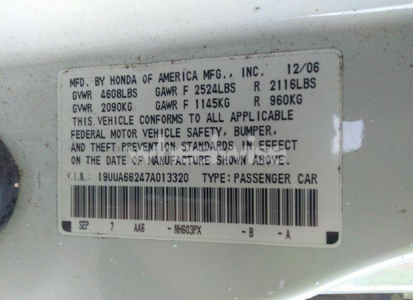 Photo 9 of 2007 Acura Tl 3.2 (VIN 19UUA66247A013320)