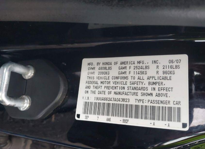 Photo 9 of 2007 Acura Tl 3.2 (VIN 19UUA66247A043823)