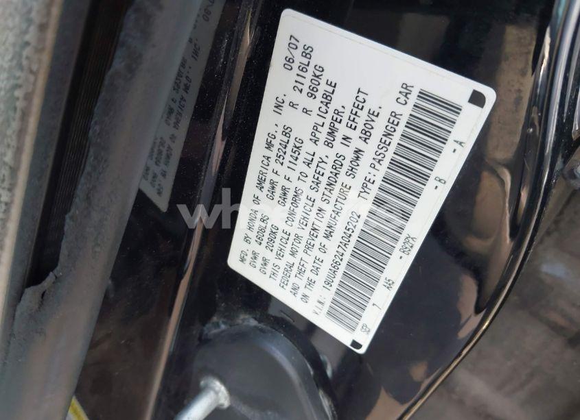 Photo 9 of 2007 Acura Tl 3.2 (VIN 19UUA66247A045202)