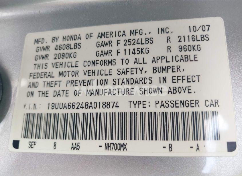 Photo 9 of 2008 Acura Tl 3.2 (VIN 19UUA66248A018874)
