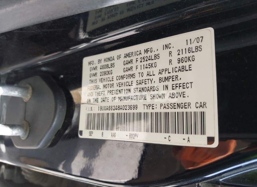Photo 9 of 2008 Acura Tl 3.2 (VIN 19UUA66248A023699)