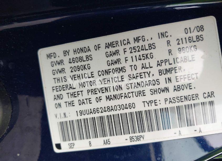 Photo 9 of 2008 Acura Tl 3.2 (VIN 19UUA66248A030460)