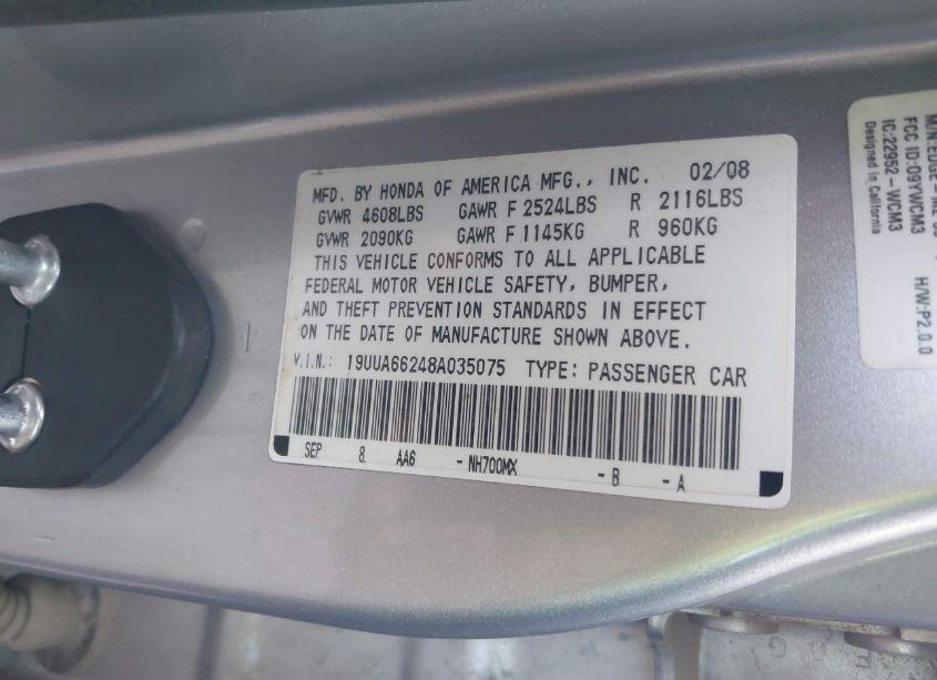 Photo 9 of 2008 Acura Tl 3.2 (VIN 19UUA66248A035075)