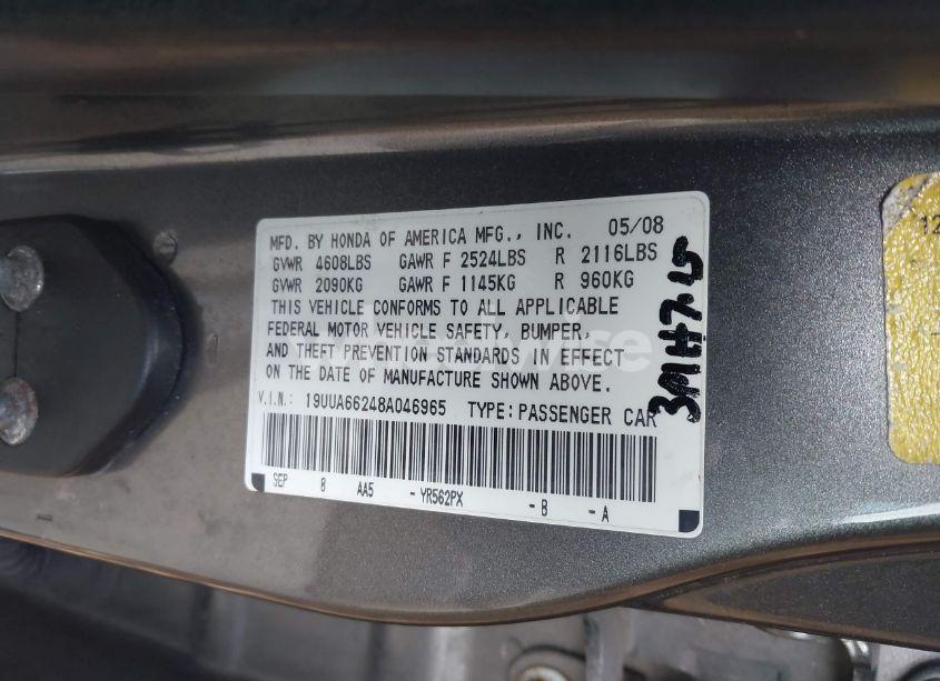 Photo 9 of 2008 Acura Tl 3.2 (VIN 19UUA66248A046965)