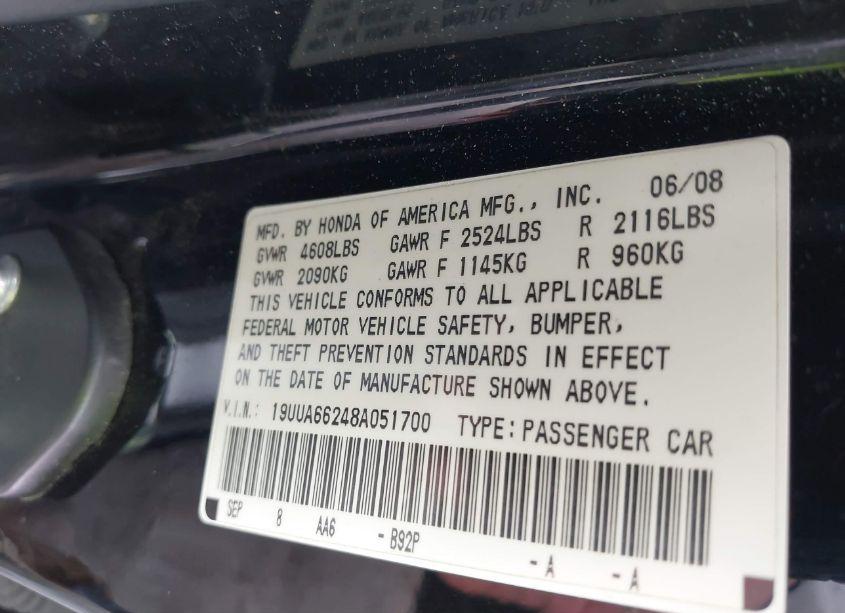 Photo 9 of 2008 Acura Tl 3.2 (VIN 19UUA66248A051700)