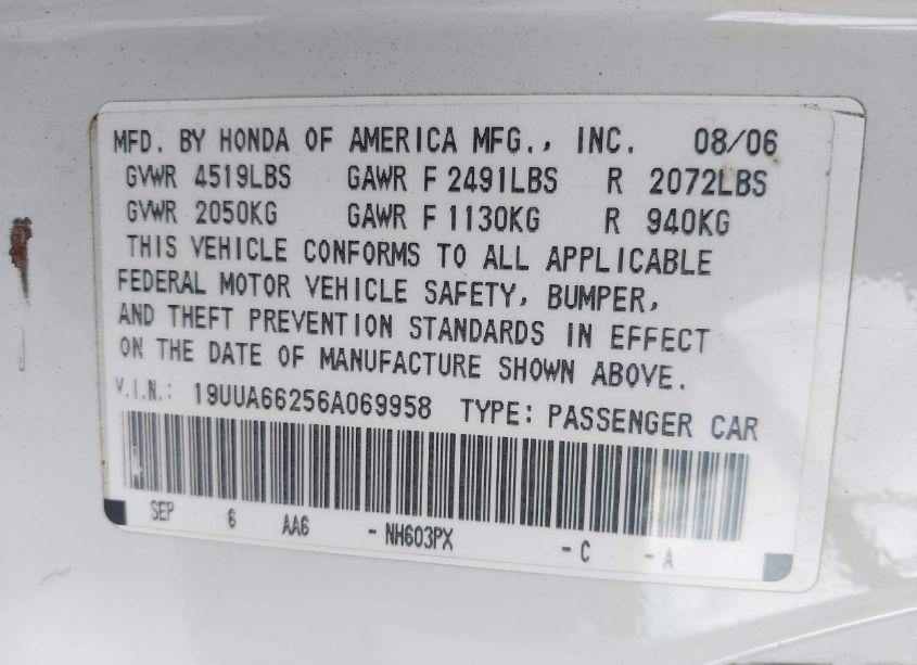 Photo 9 of 2006 Acura Tl (VIN 19UUA66256A069958)