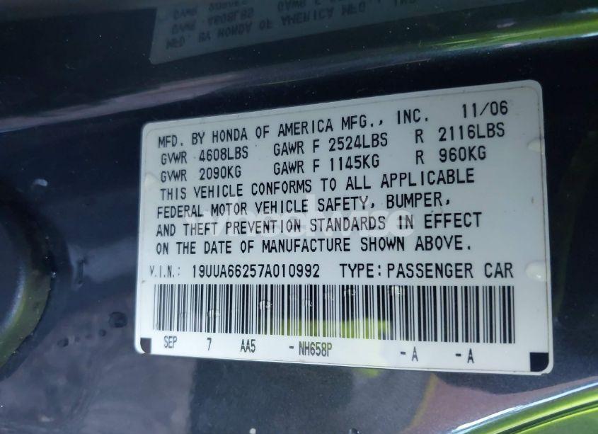 Photo 9 of 2007 Acura Tl 3.2 (VIN 19UUA66257A010992)