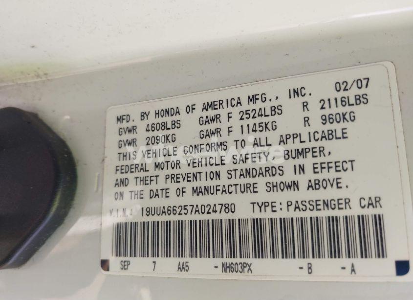 Photo 9 of 2007 Acura Tl 3.2 (VIN 19UUA66257A024780)
