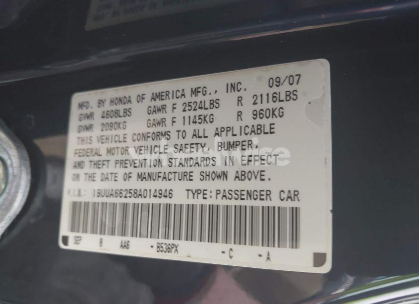 Photo 9 of 2008 Acura Tl 3.2 (VIN 19UUA66258A014946)
