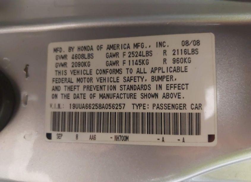 Photo 9 of 2008 Acura Tl 3.2 (VIN 19UUA66258A056257)