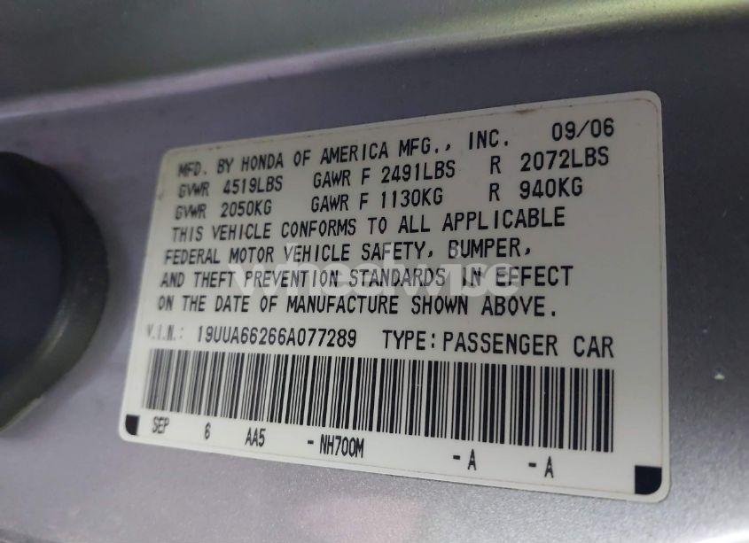 Photo 9 of 2006 Acura Tl (VIN 19UUA66266A077289)