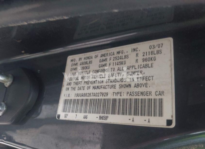 Photo 9 of 2007 Acura Tl 3.2 (VIN 19UUA66267A027929)