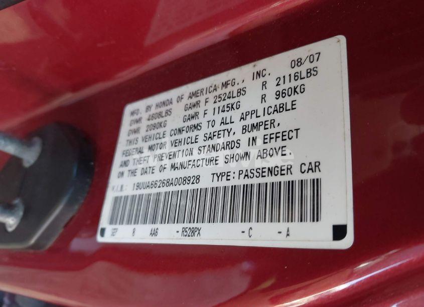 Photo 9 of 2008 Acura Tl 3.2 (VIN 19UUA66268A008928)