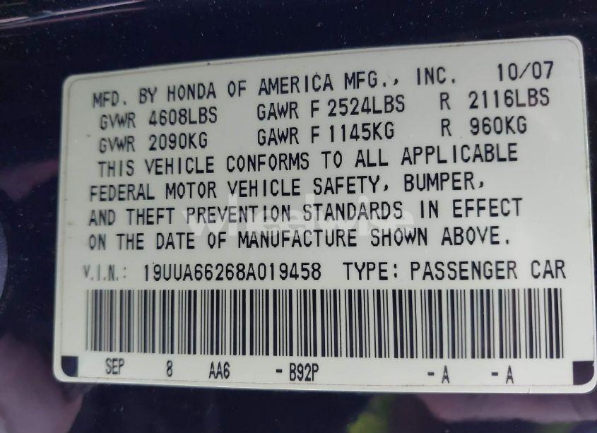 Photo 9 of 2008 Acura Tl 3.2 (VIN 19UUA66268A019458)