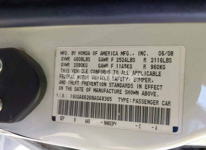 Photo 9 of 2008 Acura Tl 3.2 (VIN 19UUA66268A049365)