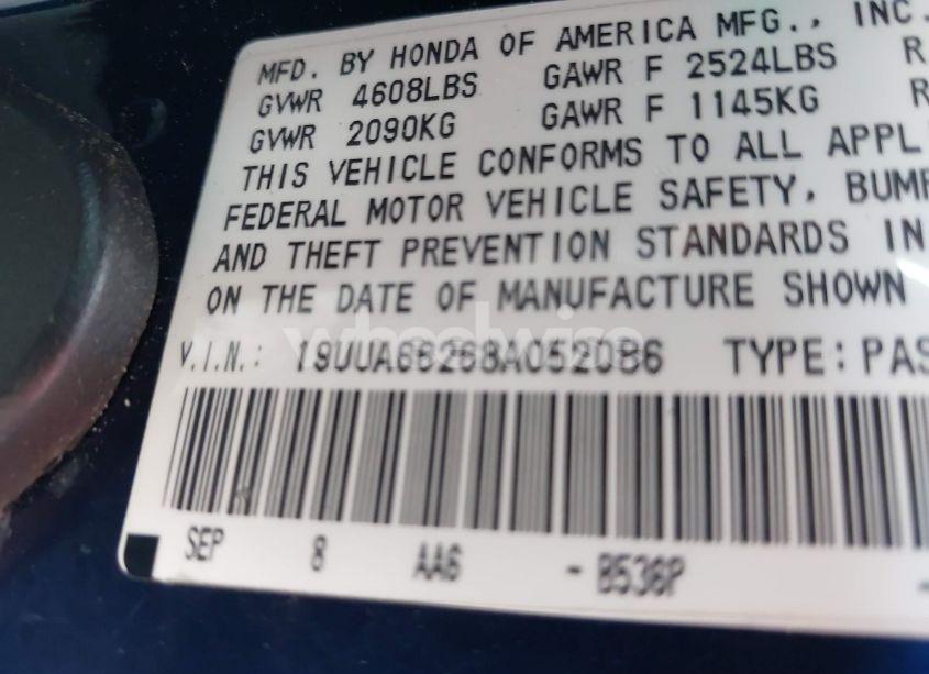 Photo 9 of 2008 Acura Tl 3.2 (VIN 19UUA66268A052086)