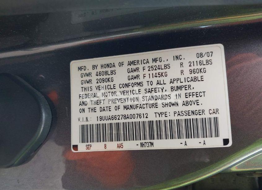 Photo 9 of 2008 Acura Tl 3.2 (VIN 19UUA66278A007612)