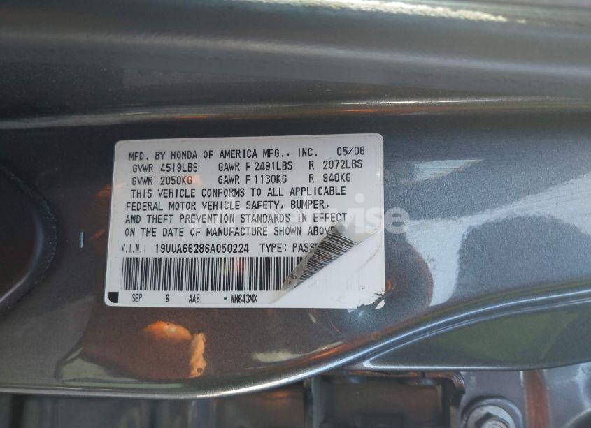 Photo 9 of 2006 Acura Tl (VIN 19UUA66286A050224)