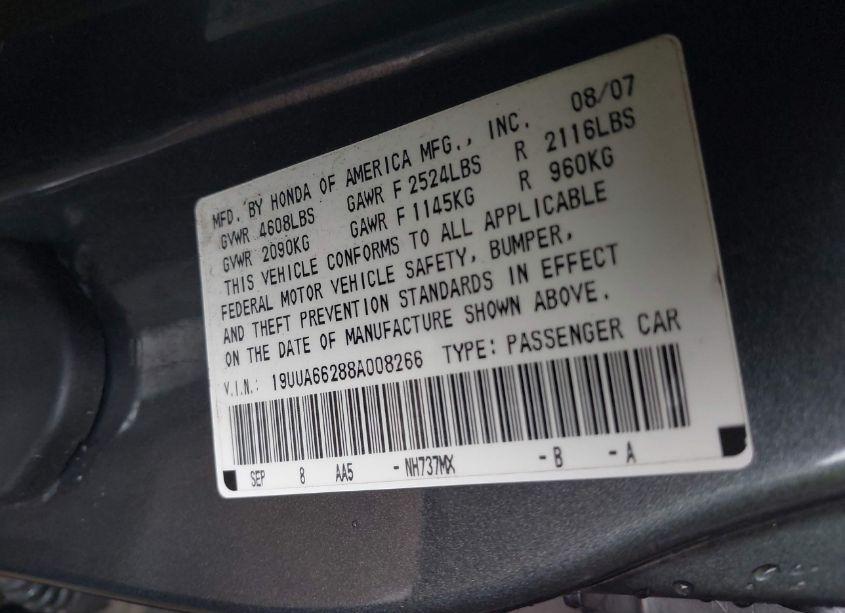 Photo 9 of 2008 Acura Tl 3.2 (VIN 19UUA66288A008266)