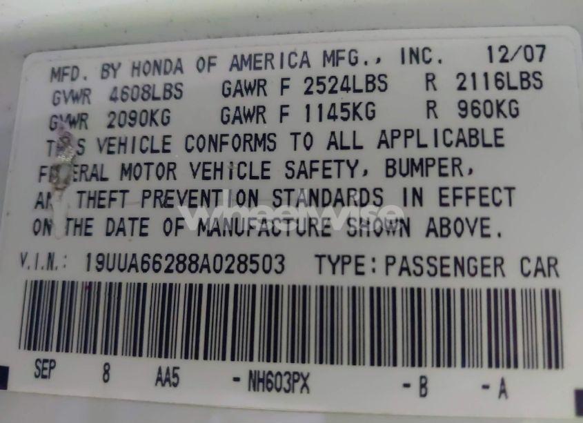 Photo 9 of 2008 Acura Tl 3.2 (VIN 19UUA66288A028503)