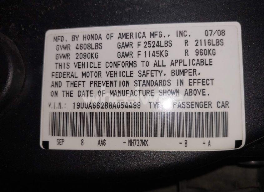 Photo 9 of 2008 Acura Tl 3.2 (VIN 19UUA66288A054499)