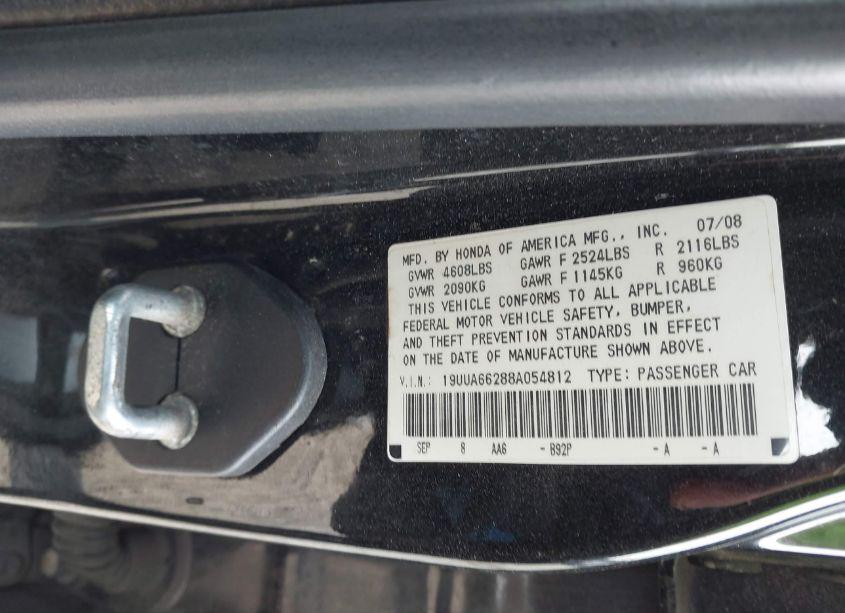 Photo 9 of 2008 Acura Tl 3.2 (VIN 19UUA66288A054812)