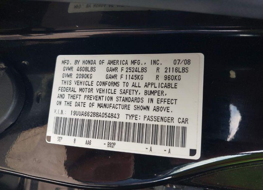 Photo 9 of 2008 Acura Tl 3.2 (VIN 19UUA66288A054843)