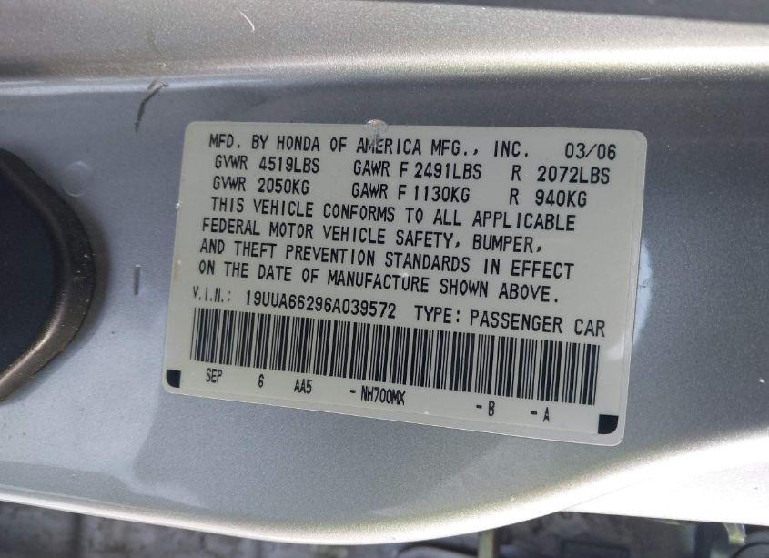 Photo 9 of 2006 Acura Tl (VIN 19UUA66296A039572)