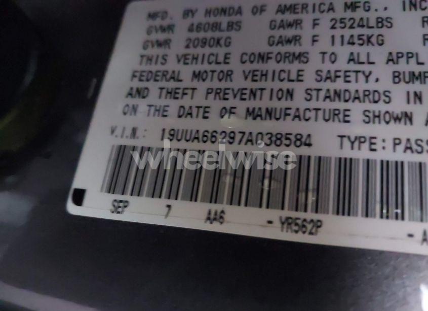 Photo 9 of 2007 Acura Tl 3.2 (VIN 19UUA66297A038584)