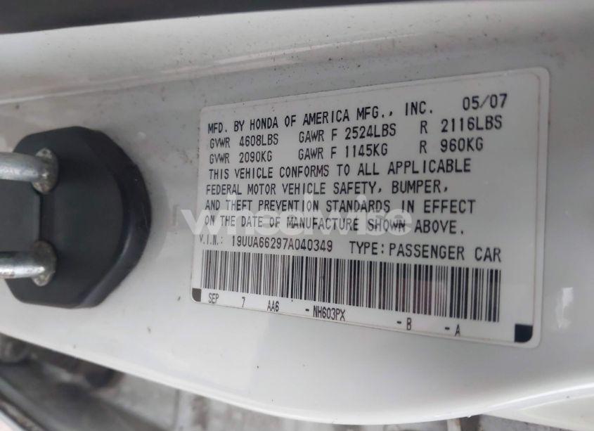 Photo 9 of 2007 Acura Tl 3.2 (VIN 19UUA66297A040349)