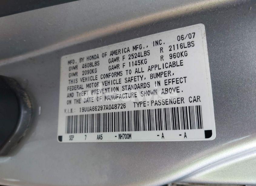 Photo 8 of 2007 Acura Tl 3.2 (VIN 19UUA66297A048726)