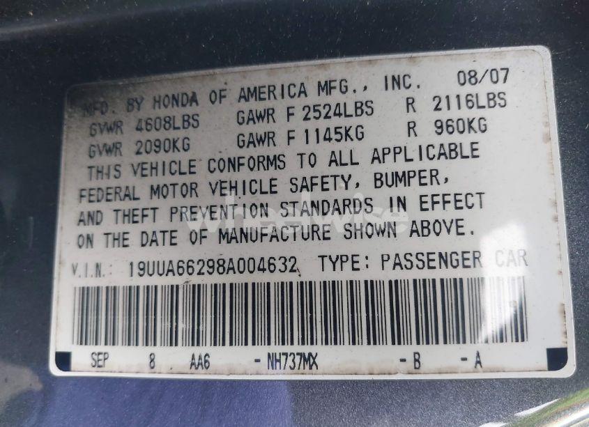 Photo 9 of 2008 Acura Tl 3.2 (VIN 19UUA66298A004632)