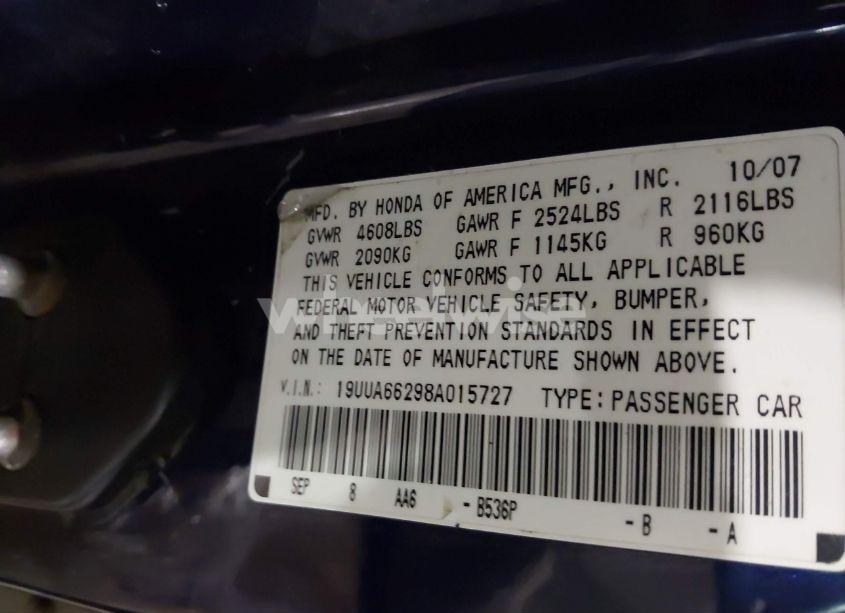 Photo 9 of 2008 Acura Tl 3.2 (VIN 19UUA66298A015727)