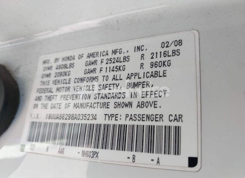 Photo 9 of 2008 Acura Tl 3.2 (VIN 19UUA66298A035234)