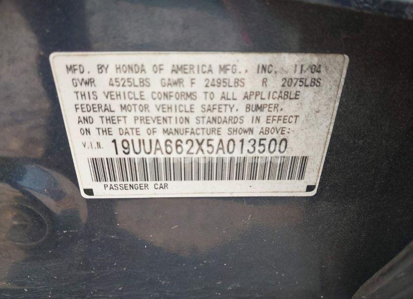 Photo 9 of 2005 Acura Tl N/A (VIN 19UUA662X5A013500)