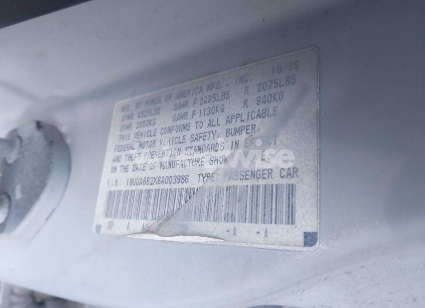 Photo 9 of 2006 Acura Tl (VIN 19UUA662X6A003986)