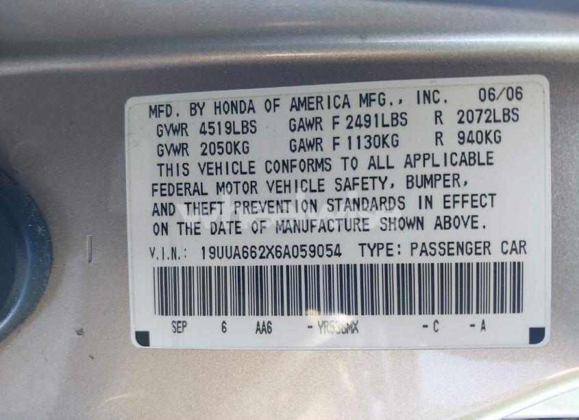 Photo 9 of 2006 Acura Tl (VIN 19UUA662X6A059054)